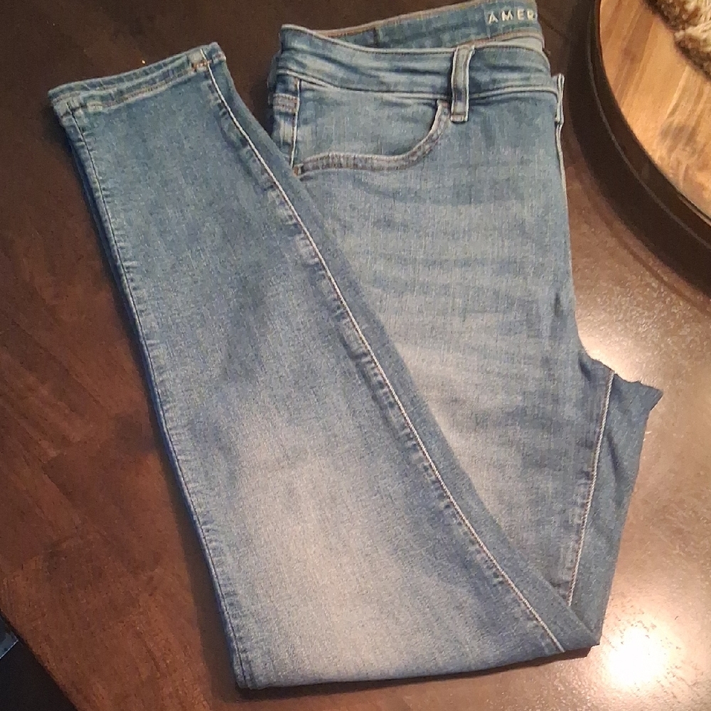 American Eagle Outfitters Women's Light Blue Skinny Jeans